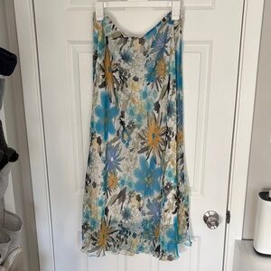 Blue Floral A-Line Women’s Skirt